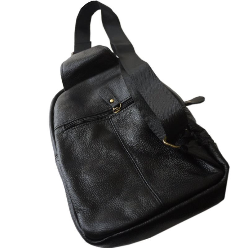 Your Bag Heaven Black Leather Crossbody Sling Bag