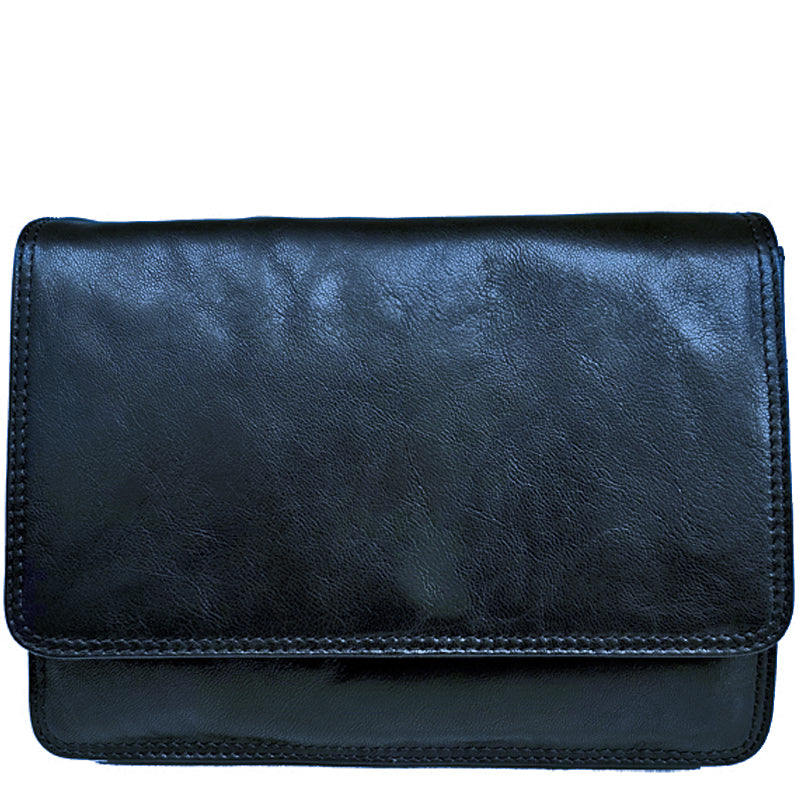 (a) Nova Leathers Navy Blue Soft Leather Crossbody Shoulder Bag