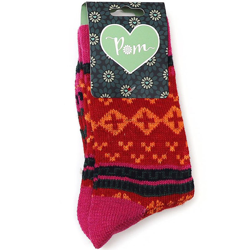 (b) P.O.M Soft Nordic Fairisle Multicoloured One Size Socks