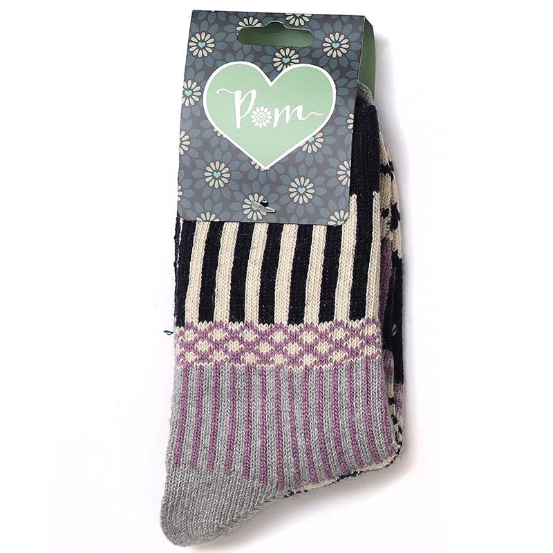 (b) P.O.M Soft Nordic Multicoloured One Size Socks