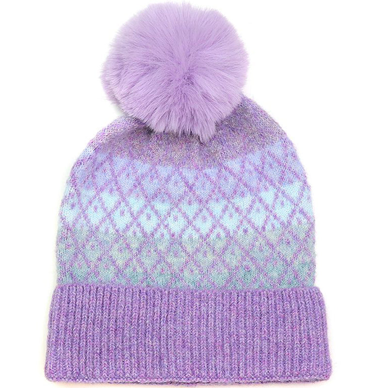 (a1) P.O.M Scandie Bobble Hat Lilac