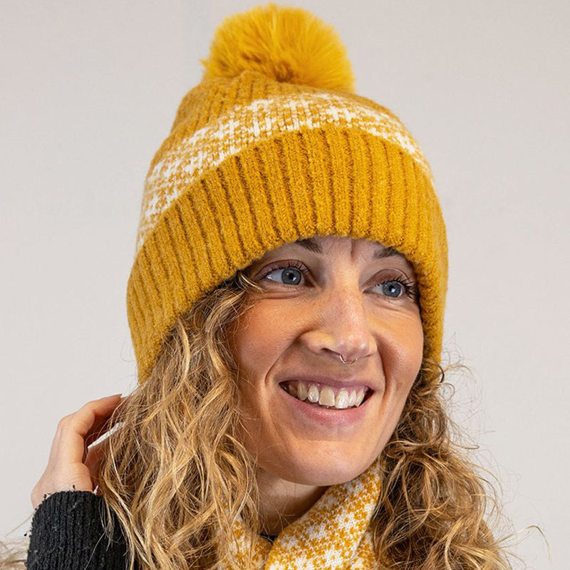 (a1a) P.O.M Bobble Hat Mustard