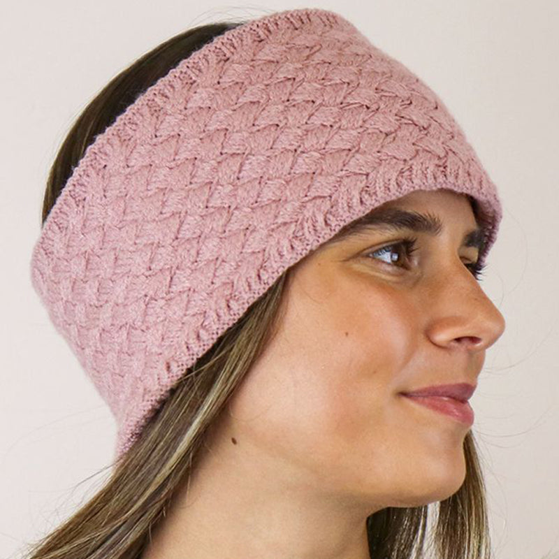 (a1h) P.O.M. Pink Textured Knit Headband