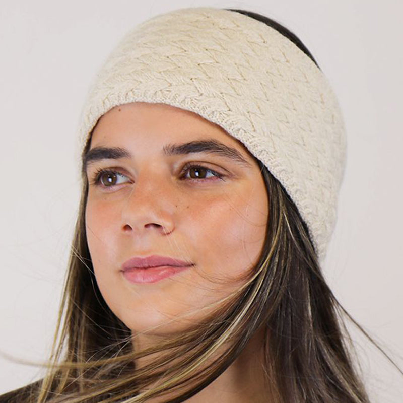 (a1g) P.O.M. Cream Textured Knit Headband