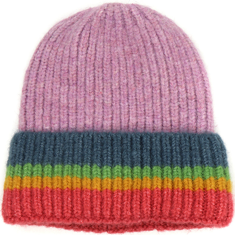 (a1b) P.O.M Beanie Hat Lilac Multi