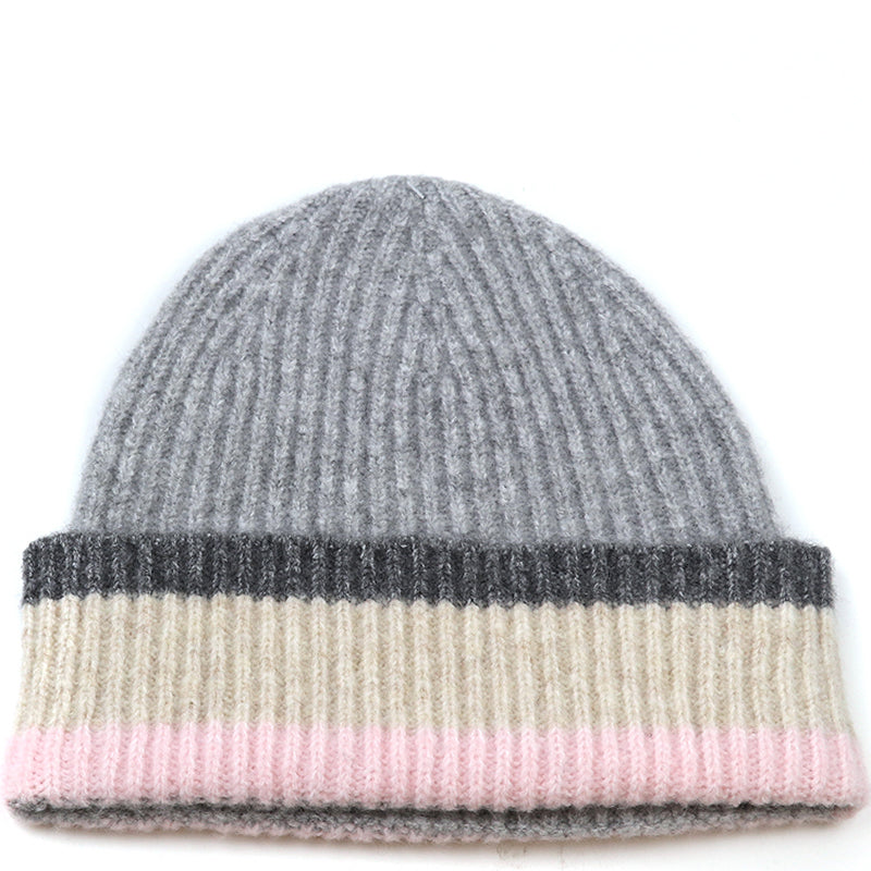 (a13) P.O.M. Grey Striped Fingerless Gloves