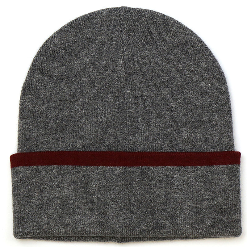 (c5) P.O.M. Grey Mix Mens Beanie Hat