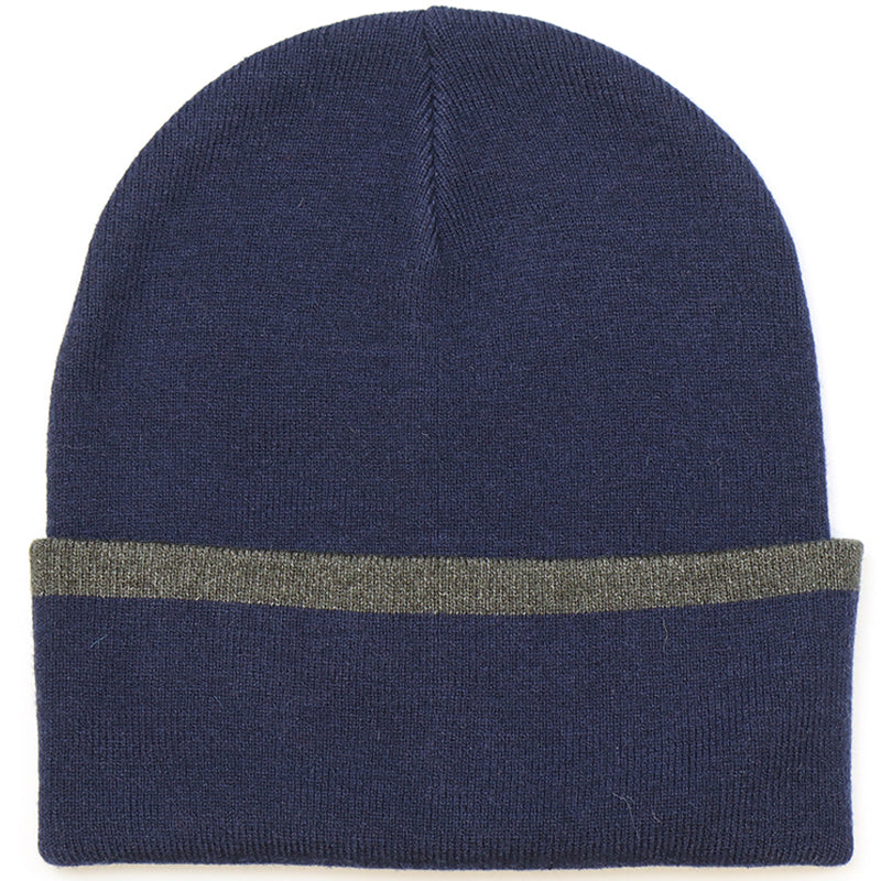 (c4) P.O.M. Navy Blue Mix Mens Beanie Hat