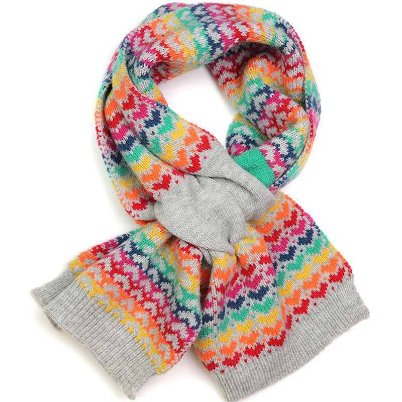 (a1e) P.O.M Scandi Multi Grey Pull Through Scarf