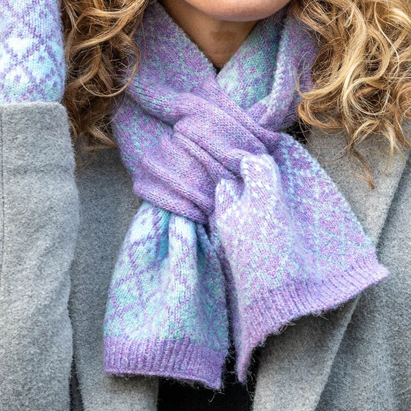 (a1) P.O.M Recycled Blue Lilac Grey Pull Through Scarf