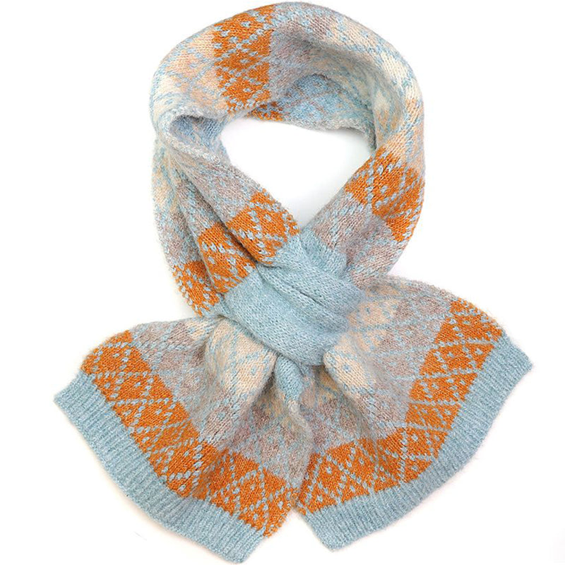 (a) P.O.M Recycled Blue Orange Pull Through Scarf