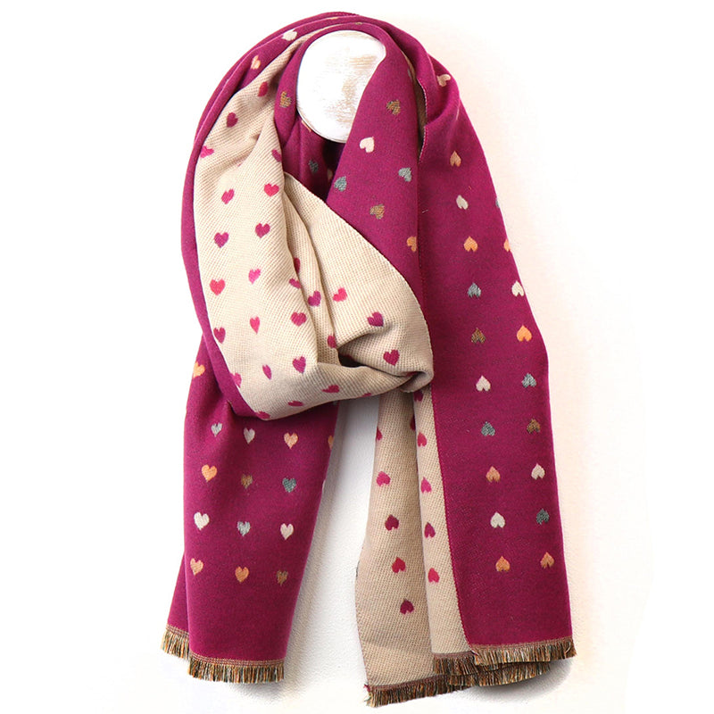 (a) P.O.M Cerise Pink Jacquard Scarf