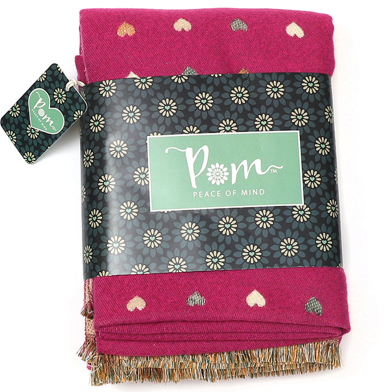 (a) P.O.M Cerise Pink Jacquard Scarf