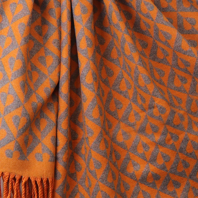 (a) P.O.M Orange Jacquard Scarf