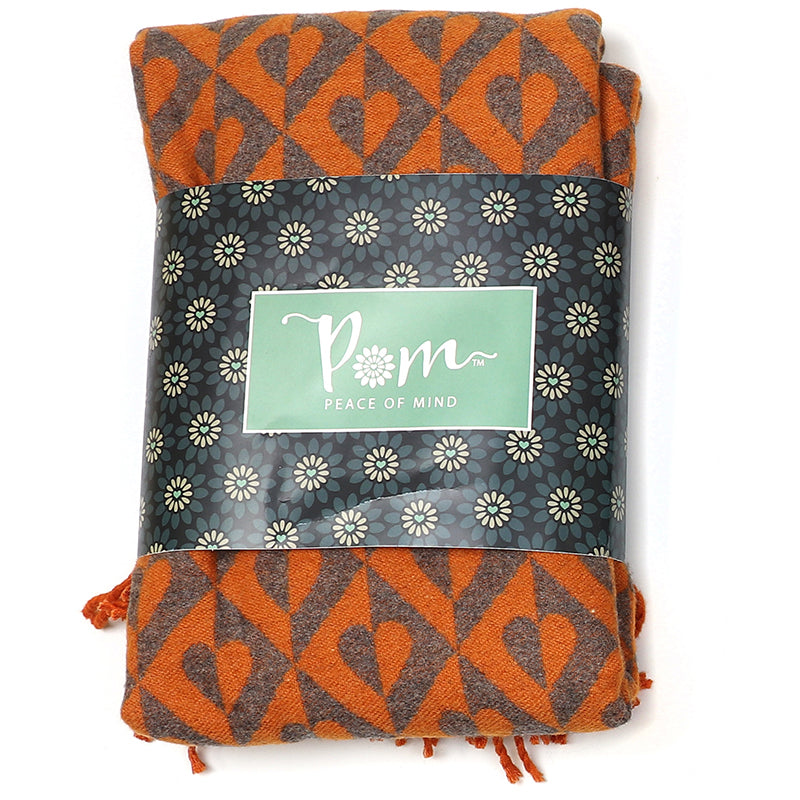 (a) P.O.M Orange Jacquard Scarf