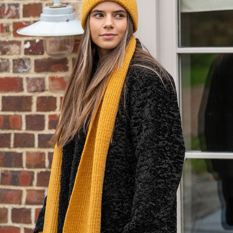 (b7) P.O.M Mustard Scandi Bobble Hat