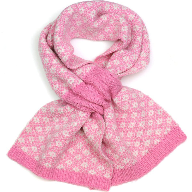 (b7) P.O.M Scandi Pink White Pull Through Scarf