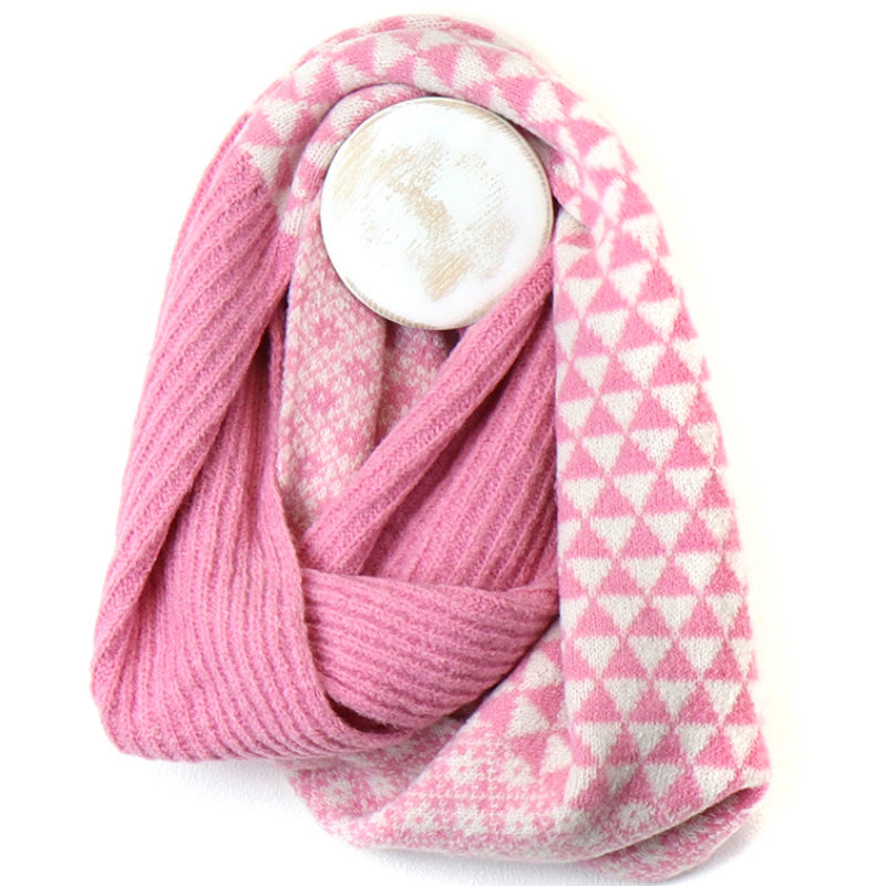 (a2) P.O.M Pink Scandi Mixed Knit Snood