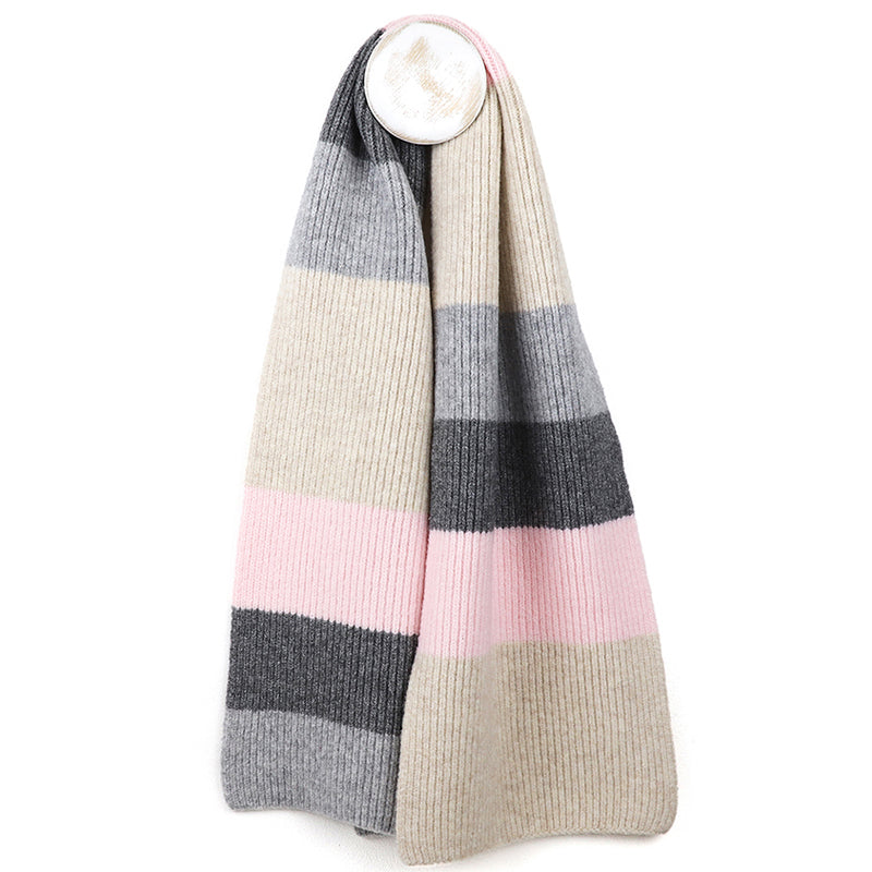 (a13) P.O.M. Grey Multi Long Scarf