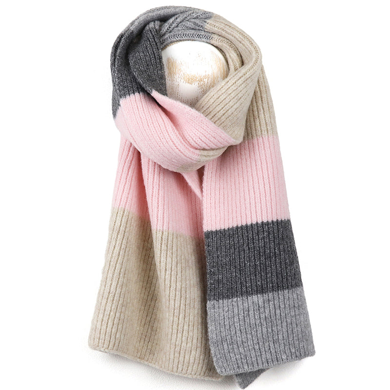 (a13) P.O.M. Grey Multi Long Scarf
