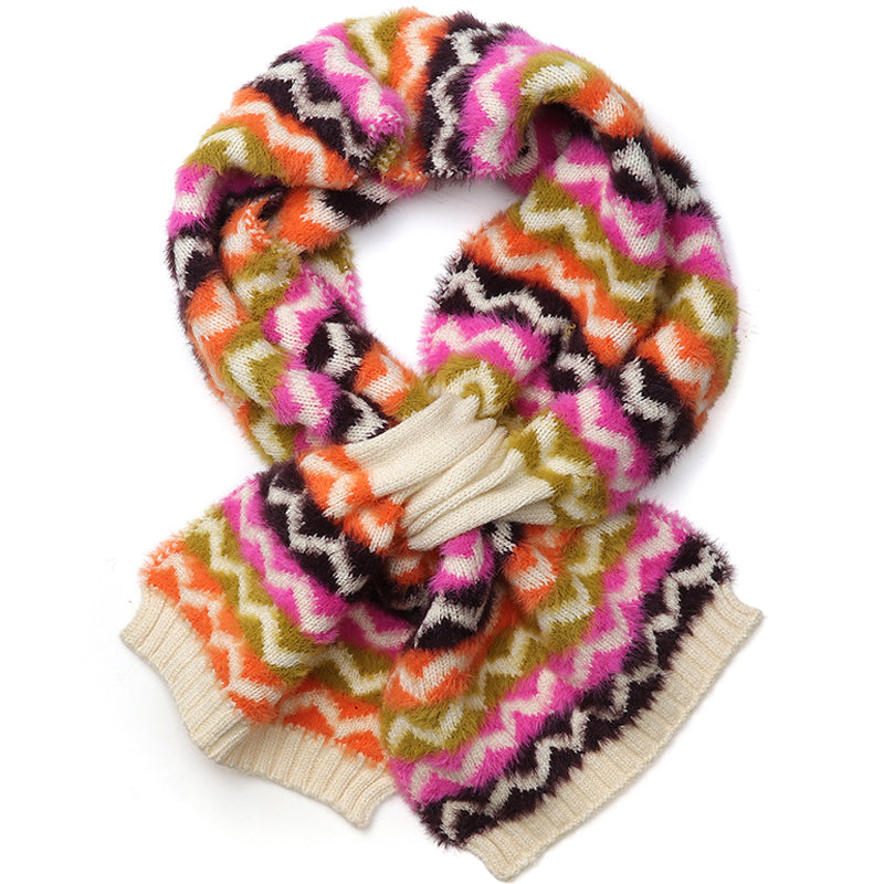 (a10) P.O.M Cream Mix Pull Through Scarf