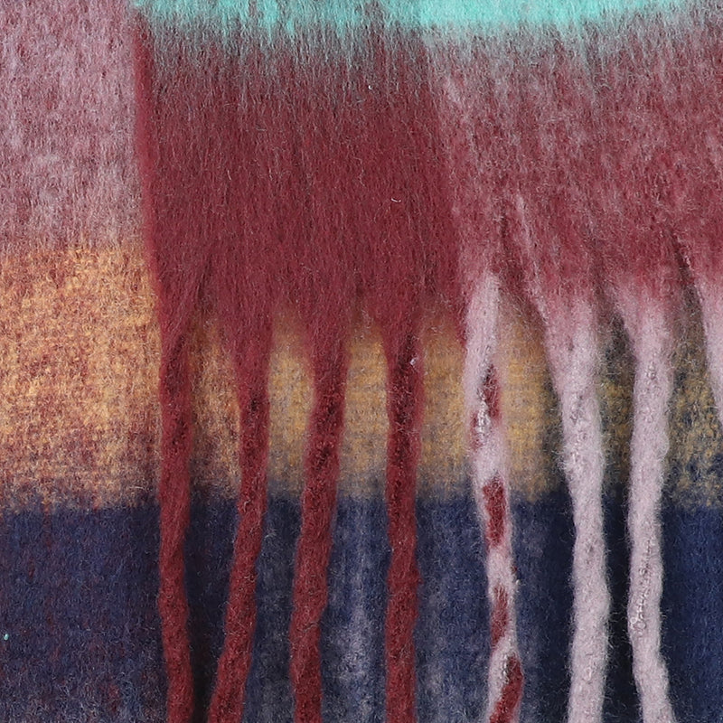 (a) P.O.M Blue Mix Long Fluffy Scarf