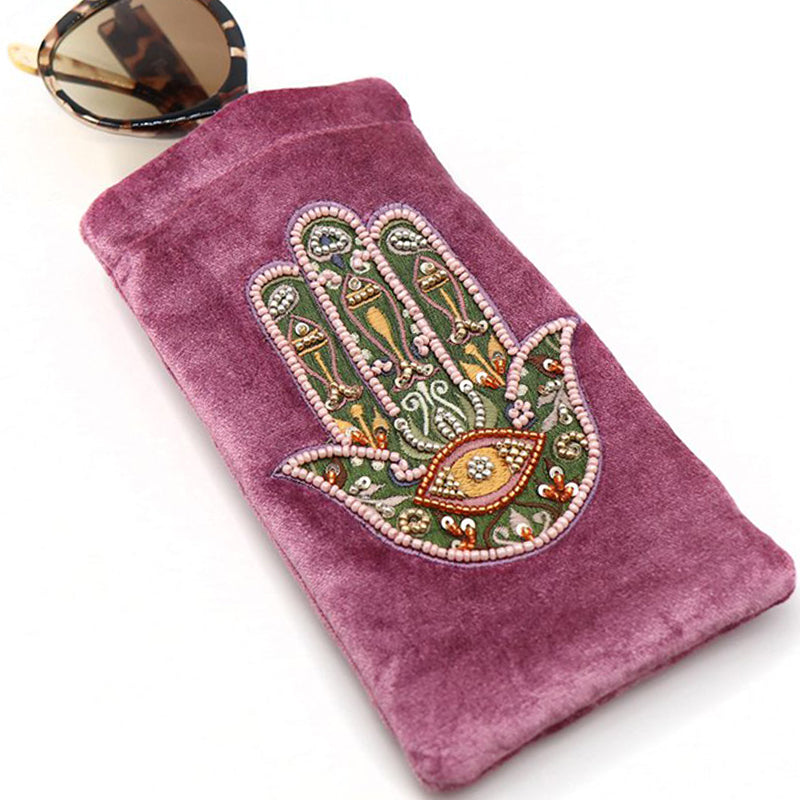 (b9) P.O.M. Glasses Sunglasses Case Pink Velvet