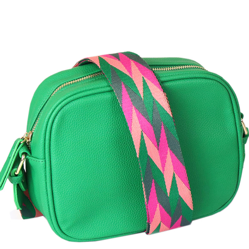 (a1) P.O.M. Bright Green Vegan Leather Shoulder Crossbodybag