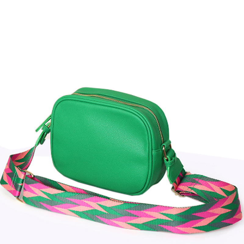 (a1) P.O.M. Bright Green Vegan Leather Shoulder Crossbodybag