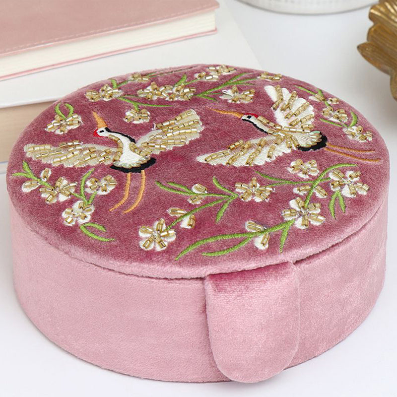 (b93) P.O.M. Cosmetic Make-Up Bag Pink Velvet