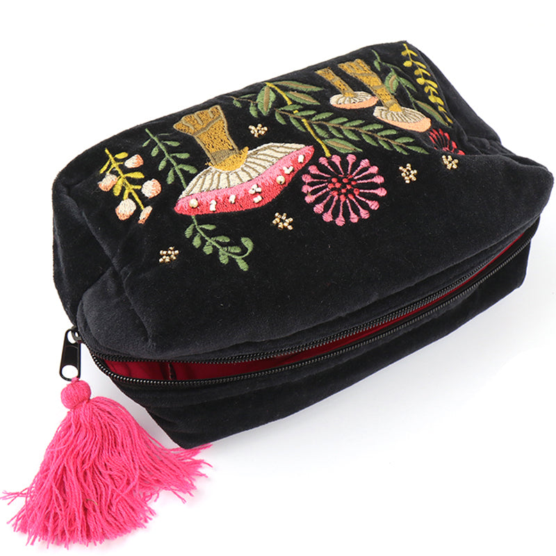 (b8) P.O.M. Travel Make-Up Bag Black Velvet