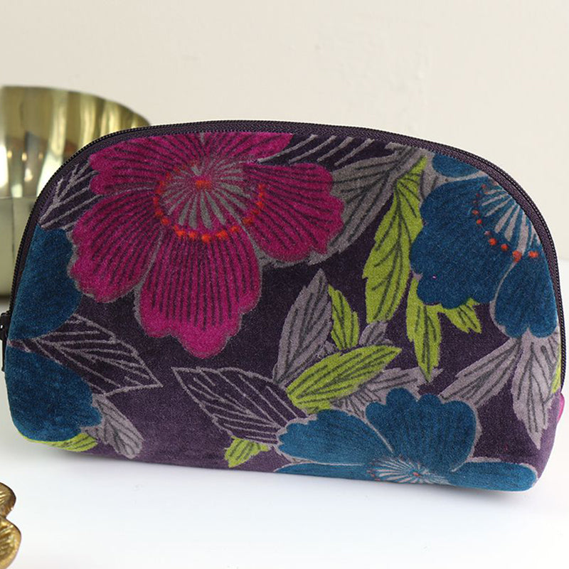 (b6) P.O.M. Make-Up Bag Teal Plum Velvet