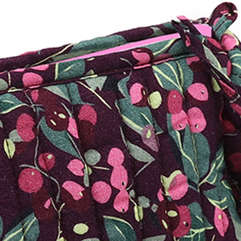 (c3) P.O.M. Aubergine Cotton Quilted Small Cosmetic Make-Up Bag