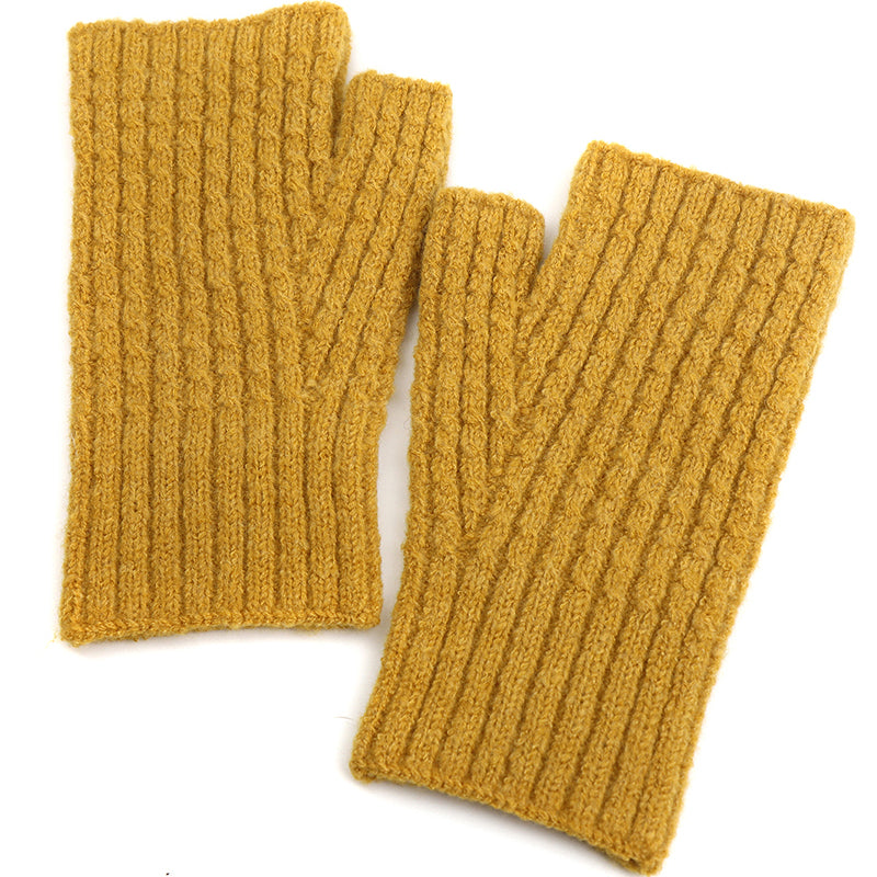 (a1b) P.O.M. Ladies Mustard Knitted Gloves