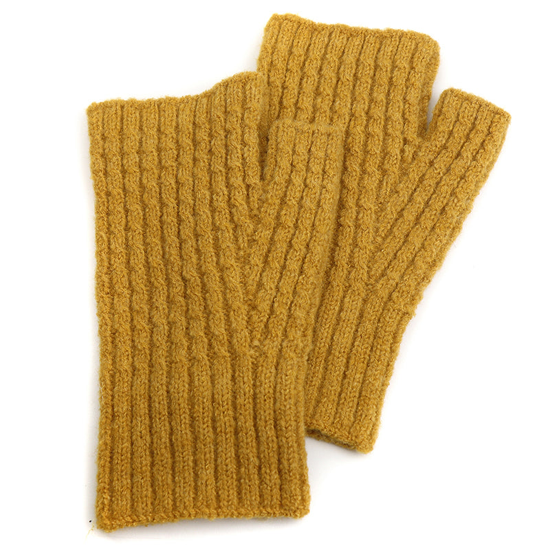 (a1b) P.O.M. Ladies Mustard Knitted Gloves