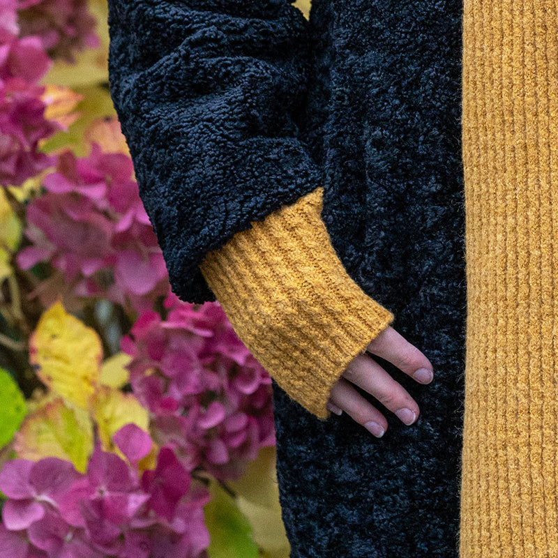 (a1b) P.O.M. Ladies Mustard Knitted Gloves