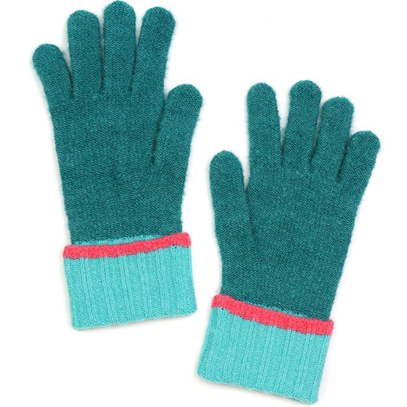 (a1d) P.O.M. Ladies Teal Knitted Gloves