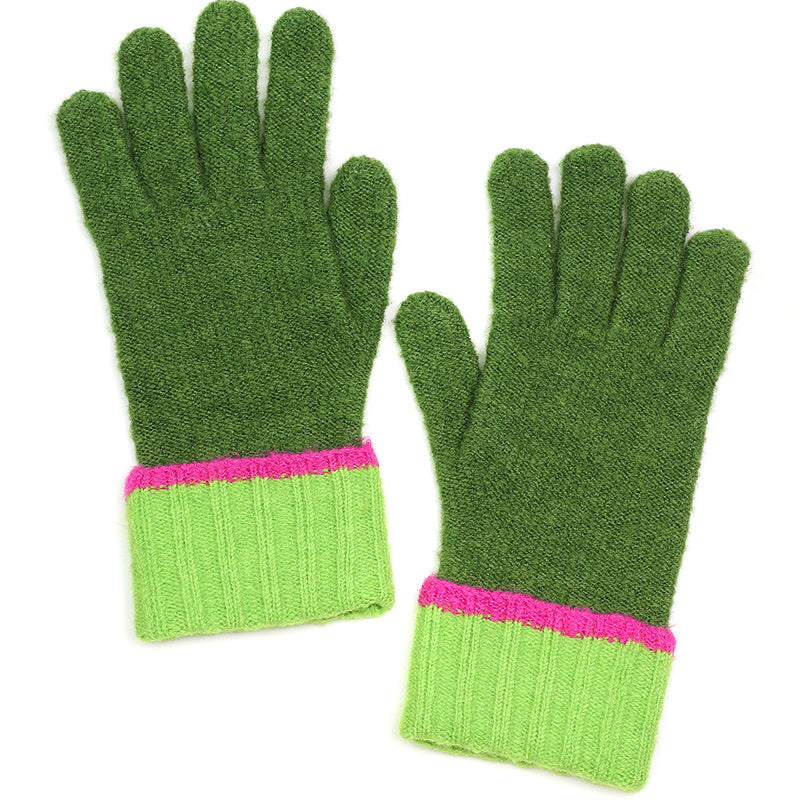 (a1c) P.O.M. Ladies Forest Green Knitted Gloves