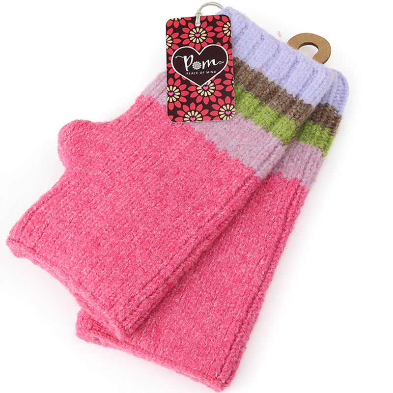 (a12) P.O.M. Pink Mix Stripe Scarf