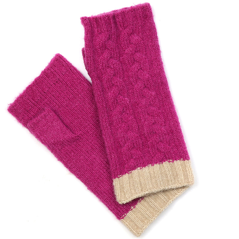 (a15) P.O.M. Magenta Pink  Fingerless Wrist Warmers