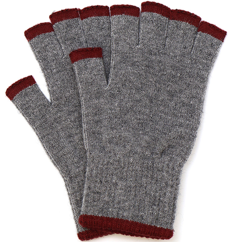 (c5) P.O.M. Burgundy Grey Mix Mens Pull Through Scarf