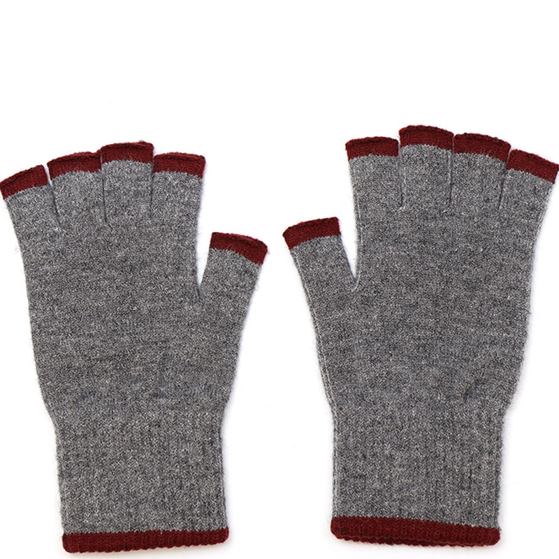 (c5) P.O.M. Grey Mix Fingerless Mens gloves