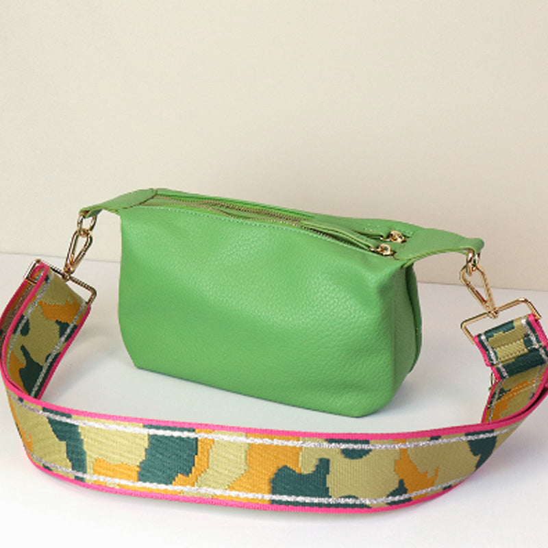 (a3) P.O.M. Green Vegan Leather Shoulder Crossbodybag