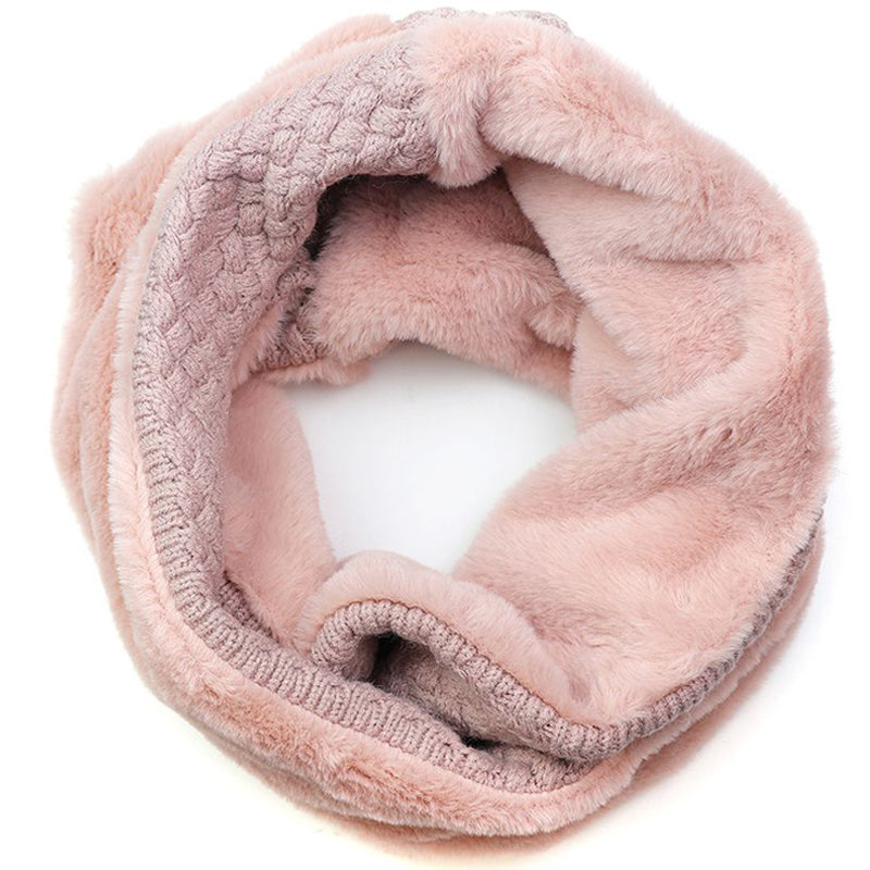 (a1h) P.O.M Pink Faux Fur Knit Twist Snood