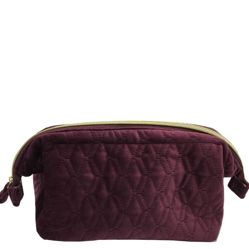 large cosmetic pouch in quilted leather