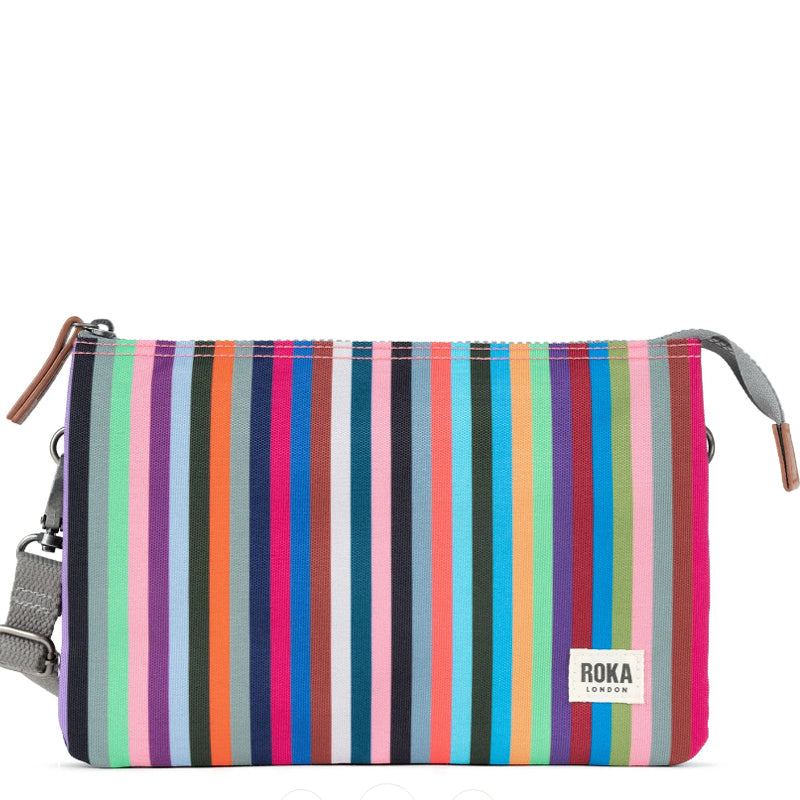 Roka Carnaby XL Multi Stripe Crossbody Shoulder Bag Vegan Sustainable Product