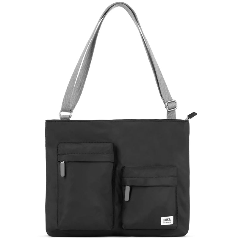 Roka Moorgate M Black Ladies Mens Crossbody Shoulder Bag Vegan Sustainable Product