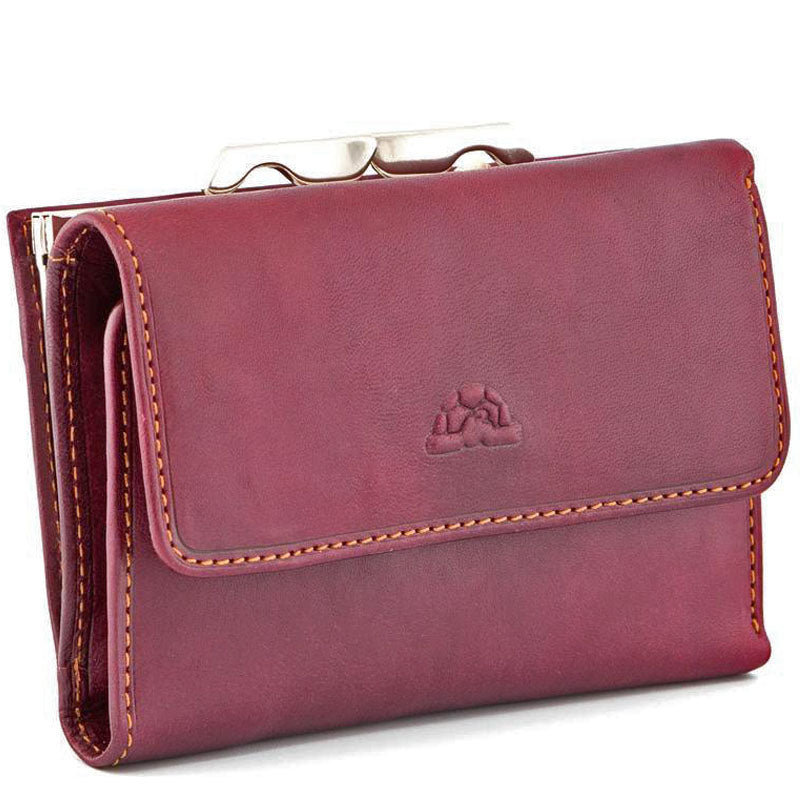(a) Your Bag Heaven Premium Leather Red Clip Fastening Front Flap Purse