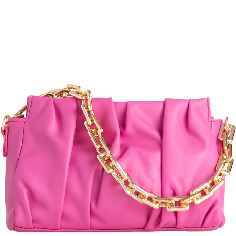 (a4) Your Bag Heaven Fuschia Pink Clutch Shoulder Crossbody Bag