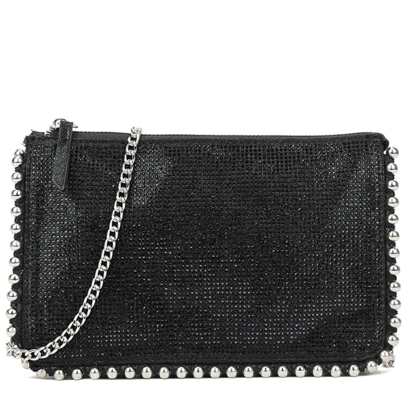 A2) Yoshi Black Soft Leather Cross Body Bag Shoulder Bag
